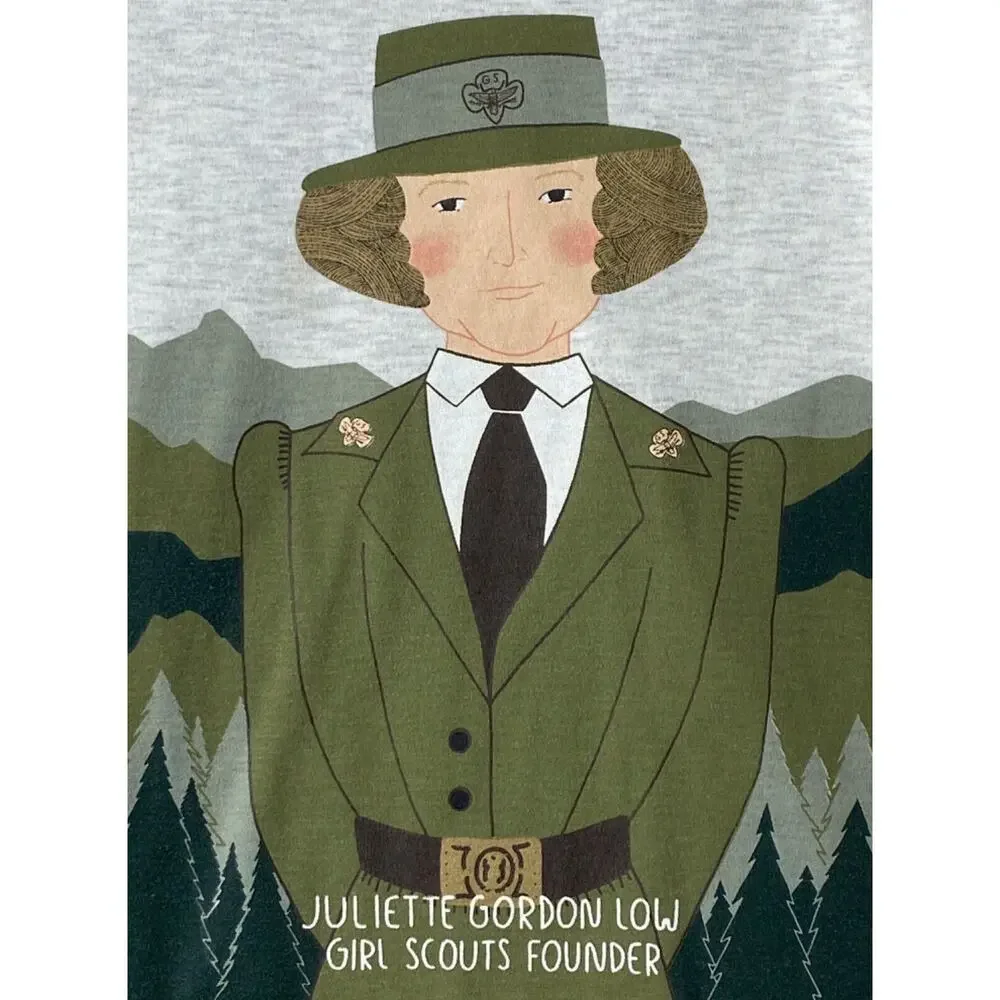Piccolina Girl Scouts Juliette Gordon Low Long Sleeve Gray Trailblazer Tee 6 Yrs